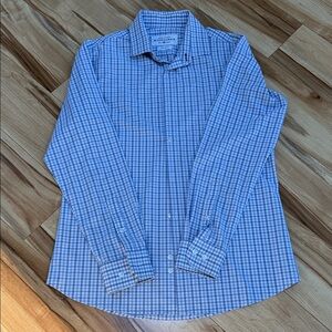 Blue and White Plaid Button Down Shirt